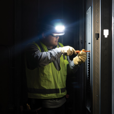 Wide-Beam Headlamp with Mount for Hard Hat