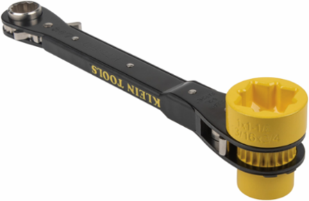 Heavy-Duty 6-in-1 Lineman's Ratcheting Wrench, 3/4-Inch to 1-1/8-Inch Socket Sizes