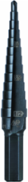 13-Step Drill Bit, 3/8 Inch Hex, High Speed Steel, 1/8 Inch to 1/2 Inch