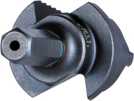 Step Drill Bit 3/8 Inch Hex, 2-Hole Sizes 7/8 Inch to 1-1/8 Inch, Aluminum Titanium Coating