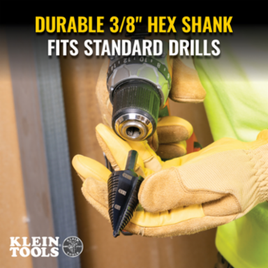 3-Step Drill Bit, 3/8 Inch Hex, 7/8 Inch to 1-3/8 Inch, Aluminum Titanium Coating