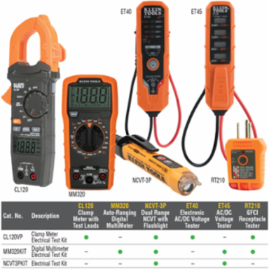 Digital Multimeter Test Kit, 600V AC/DC, 10A, Includes Voltage Testers & Case