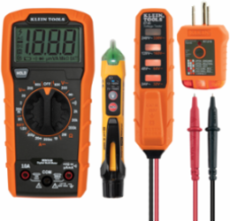 Digital Multimeter Test Kit, 600V AC/DC, 10A, Includes Voltage Testers & Case
