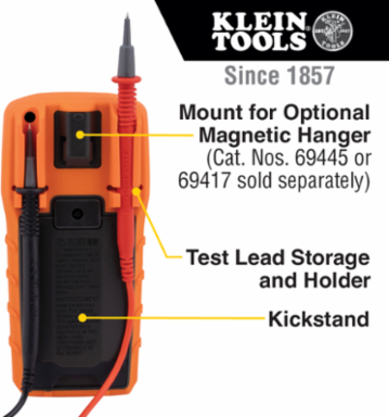 Digital Multimeter with 600V AC/DC Voltage, 10A DC Current, 2MΩ Resistance