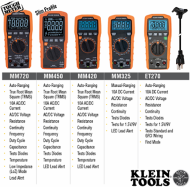 Slim Digital Multimeter TRMS 600V, 10A, -40 to 1832 F, 50 M