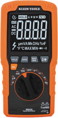 Slim Digital Multimeter TRMS 600V, 10A, -40 to 1832 F, 50 M