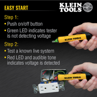 Non-Contact Voltage & GFCI Tester Kit, 50-1000V AC, 3.94 Inch Width