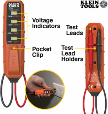 Dual Range Non-Contact Voltage Tester Kit, 12-1000V AC, 24-240V AC/DC