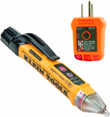 Dual-Range Non-Contact Voltage Tester & GFCI Receptacle Tester Kit (12-1000V)