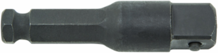Impact Socket Adapter, 1/2 Inch Male Square, 7/16 Inch Hex, 2-15/32 Inch Length