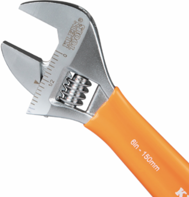 6 Inch Extra-Capacity Adjustable Wrench, 1.06 Inch Jaw Capacity, Forged Steel