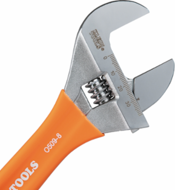 Extra-Wide Jaw Adjustable Wrench, 8-Inch