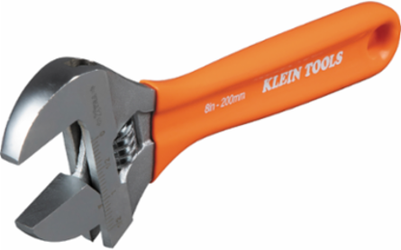 Extra-Wide Jaw Adjustable Wrench, 8-Inch