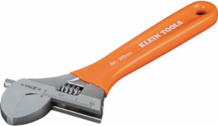 Extra-Wide Jaw Adjustable Wrench, 8-Inch