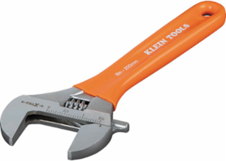 Extra-Wide Jaw Adjustable Wrench, 8-Inch