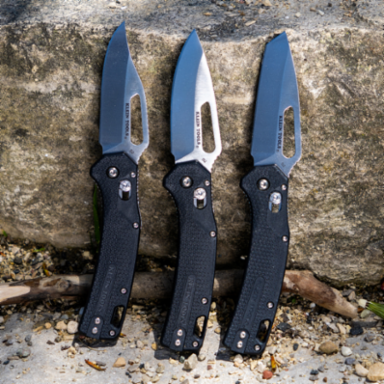 Resurgence Pocket Knife, 3 Inch D2 Steel Drop Point Blade, Black Handle