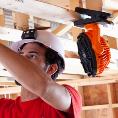 Rechargeable Jobsite Fan, 10-1/2 Inch, Dual Speed, 5200 mAh Lithium-Ion Battery