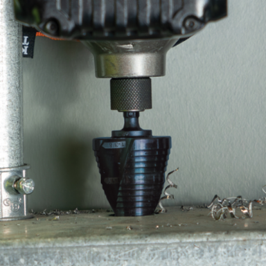 Step Drill Bit, 7/8 to 1-3/8 Inch, Aluminum Titanium Coating, Impact Rated