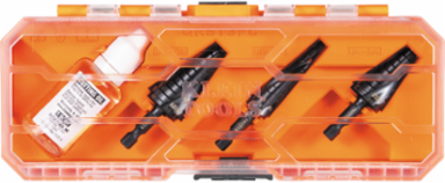 Premium Quick Release Step Bit Set, 3 Piece, Sizes 1/2-Inch to 7/8-Inch