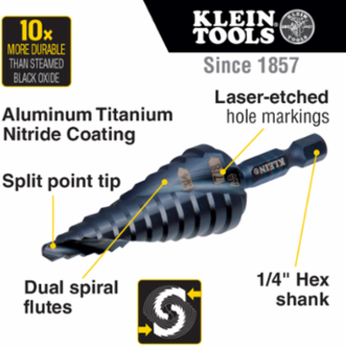 Premium Quick Release Step Bit Set, 3 Piece, Sizes 1/2-Inch to 7/8-Inch