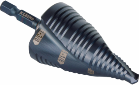 Premium Electrician's Step Bit Set, 3-Piece, Sizes 7/8 Inch to 1-3/8 Inch, High Speed Steel