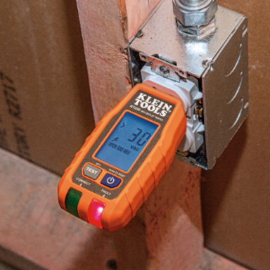 GFCI Receptacle Tester with LCD, 135V AC, 2 x AAA Batteries, 6.6-Foot Drop Protection