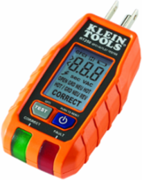 GFCI Receptacle Tester with LCD, 135V AC, 2 x AAA Batteries, 6.6-Foot Drop Protection