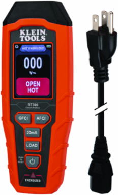 Circuit Analyzer 135V AC with Large LCD, Tests AFCI/GFCI, Voltage Drop, 12A/15A/20A
