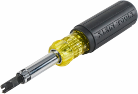 Multi-Bit Punchdown Screwdriver, 8 Inch Length, Includes 66/110 Terminate and Cut