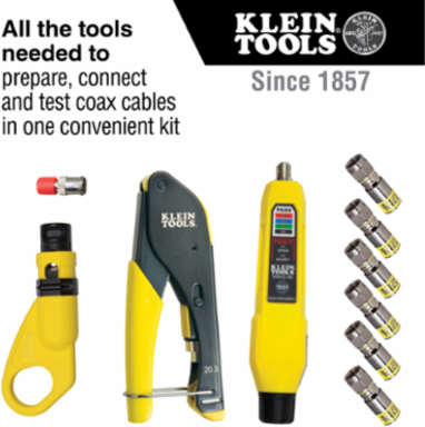 Coax Cable Installation & Test Kit with Coax Stripper, Crimper & Tester