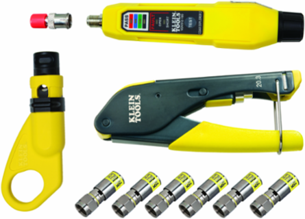 Coax Cable Installation & Test Kit with Coax Stripper, Crimper & Tester