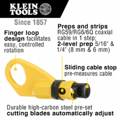 Coax Cable Installation Kit with Radial Stripper, Cutter & Crimper