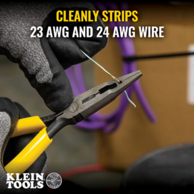 7 Inch Connector Crimping Needle Nose Pliers, Strips 23 & 24 AWG Wire