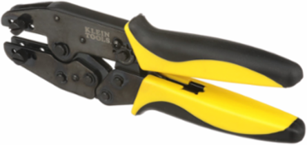Ratcheting Crimper Frame 8.75 Inch Length, Steel Body, Black/Yellow Grips