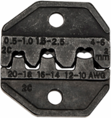 Crimper Die Set, Non-Insulated, Open Barrel, AWG 10-20, 2.7 Inch Depth