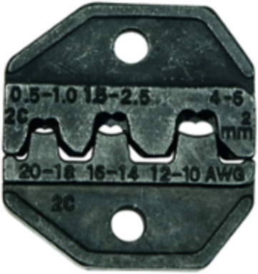Crimper Die Set, Non-Insulated, Open Barrel, AWG 10-20, 2.7 Inch Depth