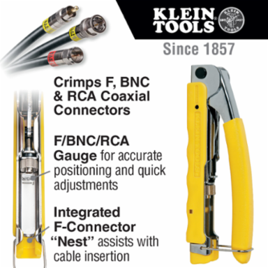 Compact Adjustable Compression Crimper for RG59/RG6, 5.594 Inch Length