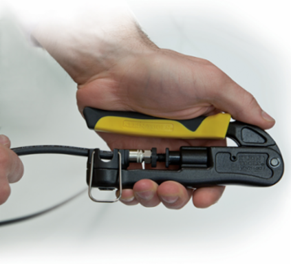 Heavy-Duty Compression Crimper for F/BNC/RCA Connectors, 6.25 Inch Length