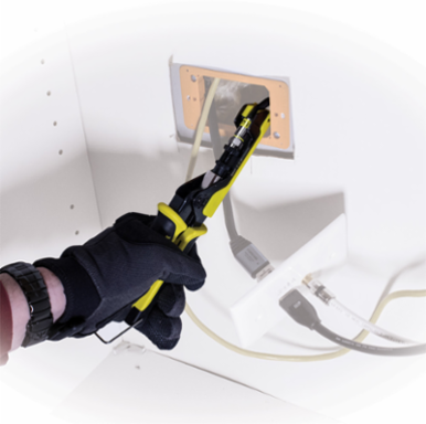 Extended Reach Coax Compression Crimper for F, BNC, RCA Connectors