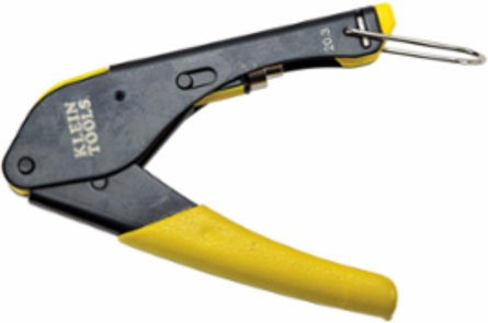 Compact Coax Compression Crimper for F-Connectors, 5.6 Inch Length, Steel