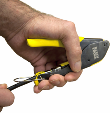 Compact Coax Compression Crimper for F-Connectors, 5.6 Inch Length, Steel