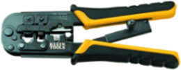 Ratcheting Modular Crimper/Stripper for RJ45, RJ11, RJ12, Cuts/Strips/Crimps 7.5 Inch