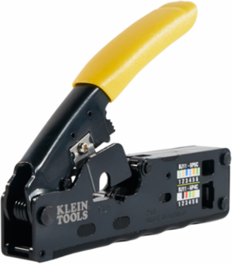 Compact Ratcheting Crimper/Stripper/Cutter for CAT3, CAT5e, CAT6 - 5.25 Inch Length