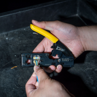 Compact Ratcheting Crimper/Stripper/Cutter for CAT3, CAT5e, CAT6 - 5.25 Inch Length