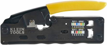 Compact Ratcheting Crimper/Stripper/Cutter for CAT3, CAT5e, CAT6 - 5.25 Inch Length