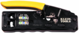 Compact Ratcheting Crimper/Stripper/Cutter for CAT3, CAT5e, CAT6 - 5.25 Inch Length