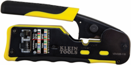 Ratcheting Cable Crimper for CAT3, CAT5e, CAT6/6A, RJ45 Pass-Thru, 6.094 Inch