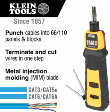 Impact Punchdown Tool, 6 Inch, 66/110 Blade, Cushioned Grip