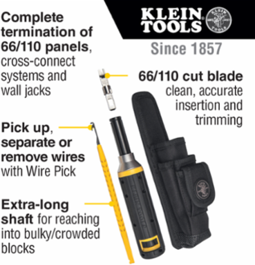 Cushion-Grip Impact Punchdown Tool Kit, 4-Piece, Weight 0.931 lbs, Depth 9.125 Inch