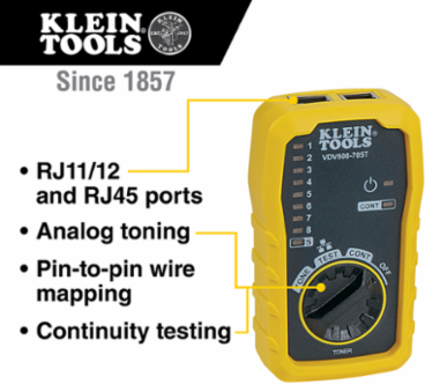 Tone & Probe Test Kit with 4 x AAA Batteries, 7.2 Inch Width